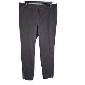 J Jill Womens Zip Ankle Pants Size 8 Gray Cotton Rayon Stretch Chino Cropped Mid